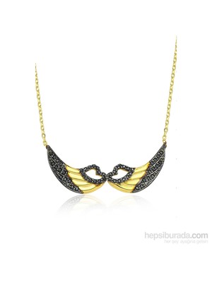 KENPAZAR Bayan Lili Gümüş Melek Kanadı Kolye