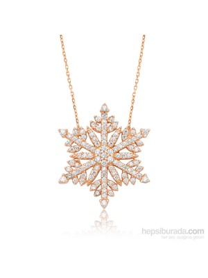 KENPAZAR Bayan Lili Gümüş Çok Taşlı Kar Tanesi Kolye