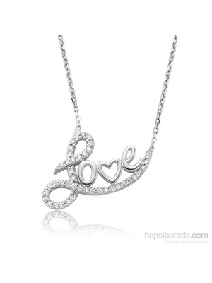 KENPAZAR Bayan Lili Gümüş Love Kolye