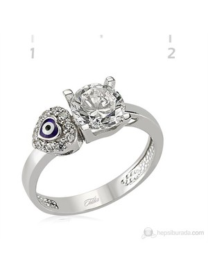 Gumush 925 Zirkon Taslı Gümüş Bayan Yüzük WRG101231