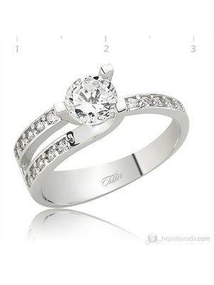 Gumush 925 Zirkon Taşlı Tek Taş Yüzük LR1250081