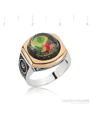 Gumush Osmanlı Arması Gümüş Yüzük