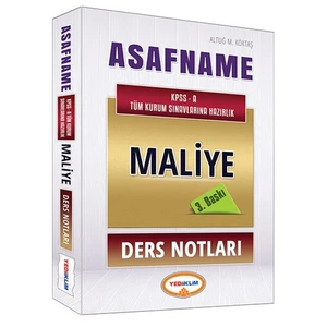 Yediiklim Yayınları KPSS 2016 A Grubu Asafname Maliye Ders Notları