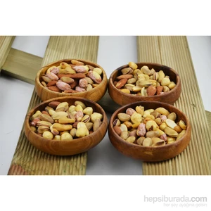 Cosıness Akasya Bambu 4 Lü Yuvarlak Çerezlik Kase