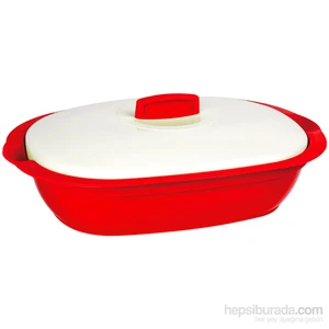 Bellisima Plastik Oval Tencere - 2000 Ml - Kırmızı