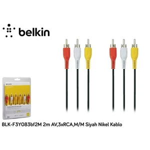 Blk-F3y083bf2m 2M Av,3Xrca,M/M Siyah Nikel Kablo