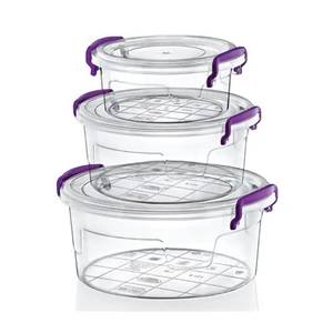 Hobby Life Plastik 3 Lü Yuvarlak Multi Set (0,6+1,2+2,1Lt) Saklama Kabı