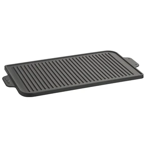 Griddle, Bir Tarafı Düz Diğer Tarafı Izgara Yüzeyli, 26X47cm. Metal Kulplu,
