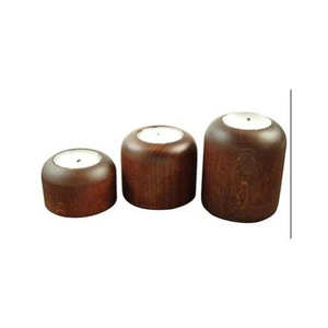 Ahşap Üçlü Tealight Düz