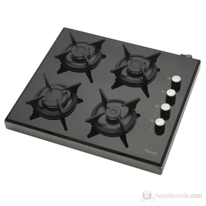 1240 CE 4 Gözü Gazlı Setüstü Siyah Cam Ocak -Doğalgaz