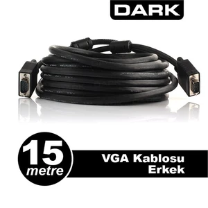 15m Ferrit Core EMI/RFI Filtreli VGA Monitör Kablosu (DK-CB-VGAL1500)