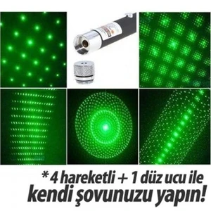Yeşil Lazer Pointer 500 Mw 50 Km Etkili 5 Başlıklı