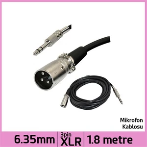 Ti-Mesh 6.35Mm Stereo Plug 3 Pin Xlr Erkek Mikrofon Ses Kablosu - 1,8M