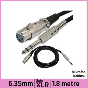 Ti-Mesh 6.35Mm Stereo 3 Pin Xlr Dişi Mikrofon Ses Kablosu - 1,8M