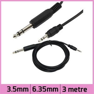 Ti-Mesh 6.35Mm Trs Stereo Erkek 3.5Mm Aux Erkek Ses Kablosu - Siyah - 3M