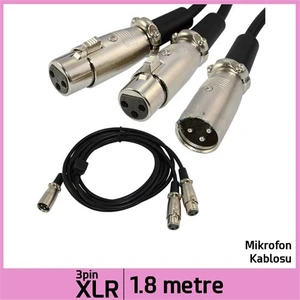 Ti-Mesh 3 Pin Xlr M / 2 Xlr F Mic Av Ses Çevirici Kablo - 1,8M