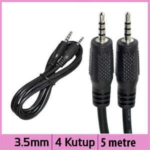 Ti-Mesh 4 Kutuplu 3.5Mm Stereo Ses Kablosu - Siyah - 5M