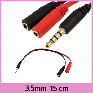 Ti-Mesh 3.5Mm 4 Kutuplu 3 Halka 2X3.5Mm Jack Trrs Mikrofon+Ses Kablosu - 15Cm