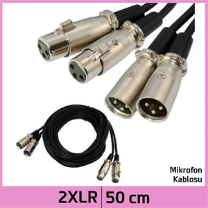 Ti-Mesh 2 Xlr Mikrofon Av Ses Uzatma Kablosu - Siyah - 50Cm
