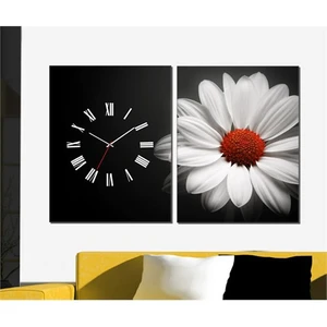 - Daisy 2 Parçalı Canvas Tablo Saat - 63X40cm