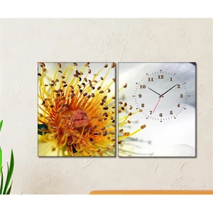 - Pollen 2 Parçalı Canvas Tablo Saat - 63X40cm