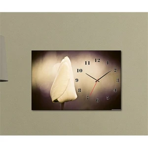 - Floral I Canvas Tablo Saat - 45X30cm