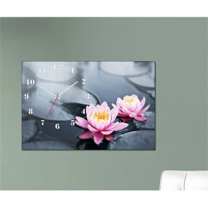 - Floral Iı Canvas Tablo Saat - 45X30cm