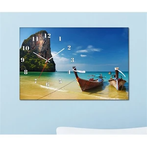- Deniz Gemi I Canvas Tablo Saat - 45X30cm