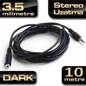 DARK 10metre 3.5mm Stereo Ses Uzatma Kablosu  (3.5mm Dişi - 3.5mm Erkek) DK-CB-AUEXTL1000