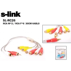 Sl-Rc26 S-Lınk 60 Cm 2 Rca - 2 Rca Ses Kablosu (M/F)