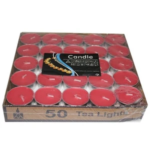 Tea Light Mum Kırmızı Renk 50 Adet
