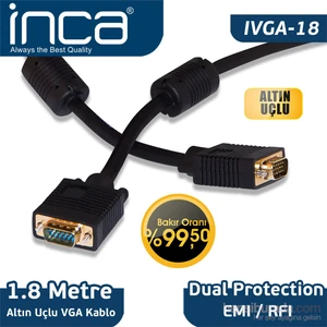 IVGA-18 to VGA 1,8M Altın Uçlu Kablo
