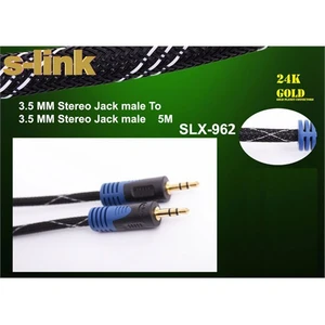 S-link SLX-962 5m Gold Kılıflı Stereo Ses Kablosu
