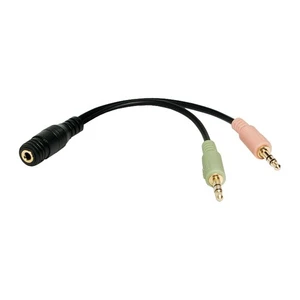 CA0020 4 pin 3.5mm Stereo Dişi - 2 x 3.5mm Stereo Erkek, 0.15m