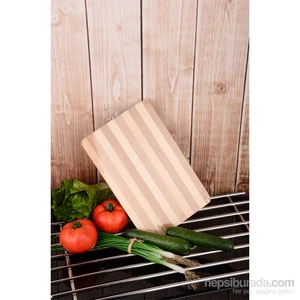 Paşahome Çizgili Ve Metal Askılı Bambu Kesim Panosu