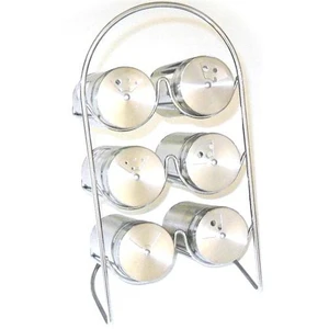 Fame Kitchen  UN-1400490 Dikey  7 Parça Cam Hazneli Paslanmaz Çelik Baharat Seti