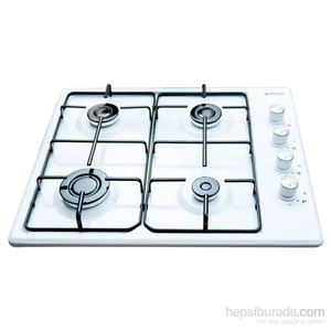 Emaye Ankastre 4 Gözü Gazlı Ocak Beyaz