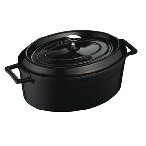 Döküm Oval Tencere. Ölçü 23X29Cm. - Siyah