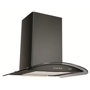 8631 Sessiz Siyah Oval Cam Davlumbaz