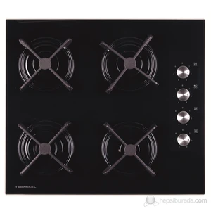 17052 Döküm Izgaralı Cam Ankastre Ocak