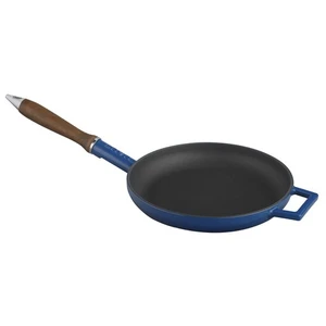 Kızartma Tavası Çap(Ø)24 Cm. Ahşap Kulplu Mavi