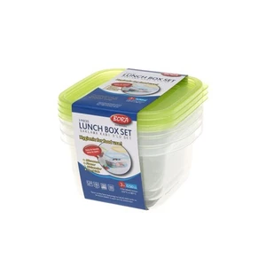 Bora Plastik Saklama Kabı Kare Derin 3'lü Set 110*110*65 500 ml BO546