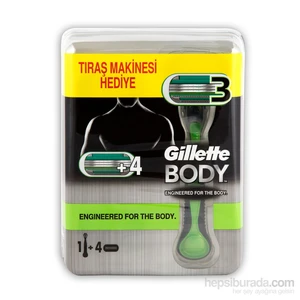 Body Vücut için Tıraş Bıçağı 4'lü (Tıraş Makinesi Hediyeli!)