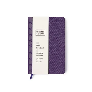9X14 Mor Yılan Baskı Deri Defter