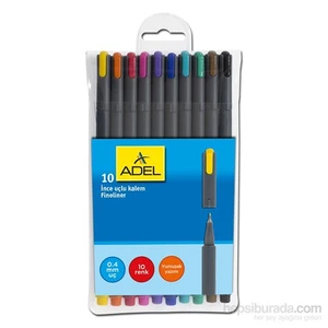 ADEL Fineliner 0.4 Uc  Karışık 10 Renk