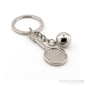 Tenis Raketi Top Metal Anahtarlık Kc599