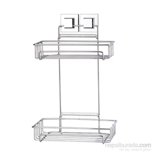 EASYFİX YAPIŞKANLI 2 KATLI BANYO KOZMETİK RAFI KROM EF242