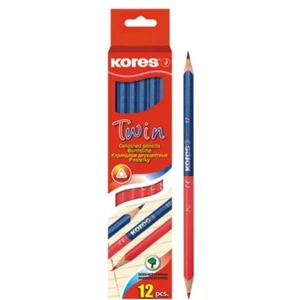 Twin Kırmızı - Mavi Çift Uçlu Kalem  12'li Pk. (Üçgen Gövdeli)