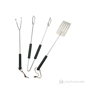 Mangal Araç Seti 3 Parça 38Cm Krom