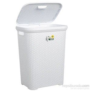 Hobby Life   Rattan Kirli Çamaşır Sepeti(55 Lt) - Beyaz